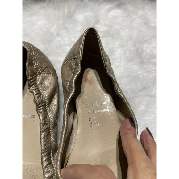 AGL Womens Metallic Leather Ballet Flats With Buckle Detail Size35.5/5 - Picture 7 of 9